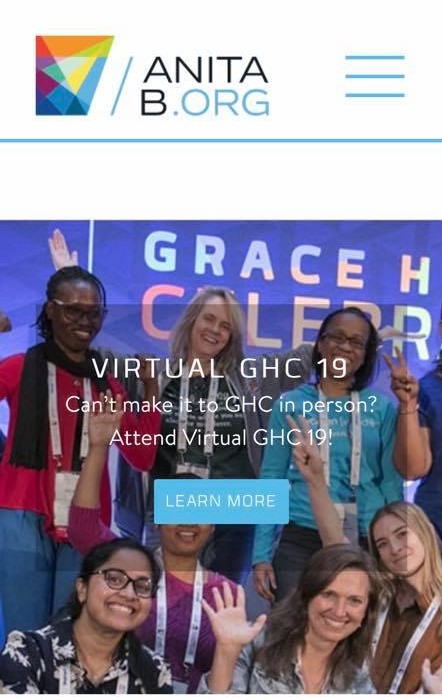 A screenshot of the Grace Hopper homepage